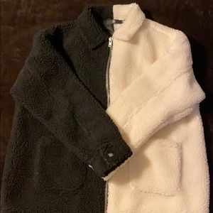 Black and White Teddy Bear Coat